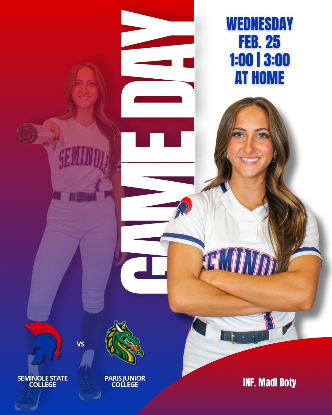 Seminole State Softball vs. Nationally Ranked #10 Paris 02/25